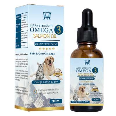 Salmon Oil for Dogs & Cats Supports Joint Function  Immune & Heart Health - Omega 3 Liquid Food Supplement for Pets